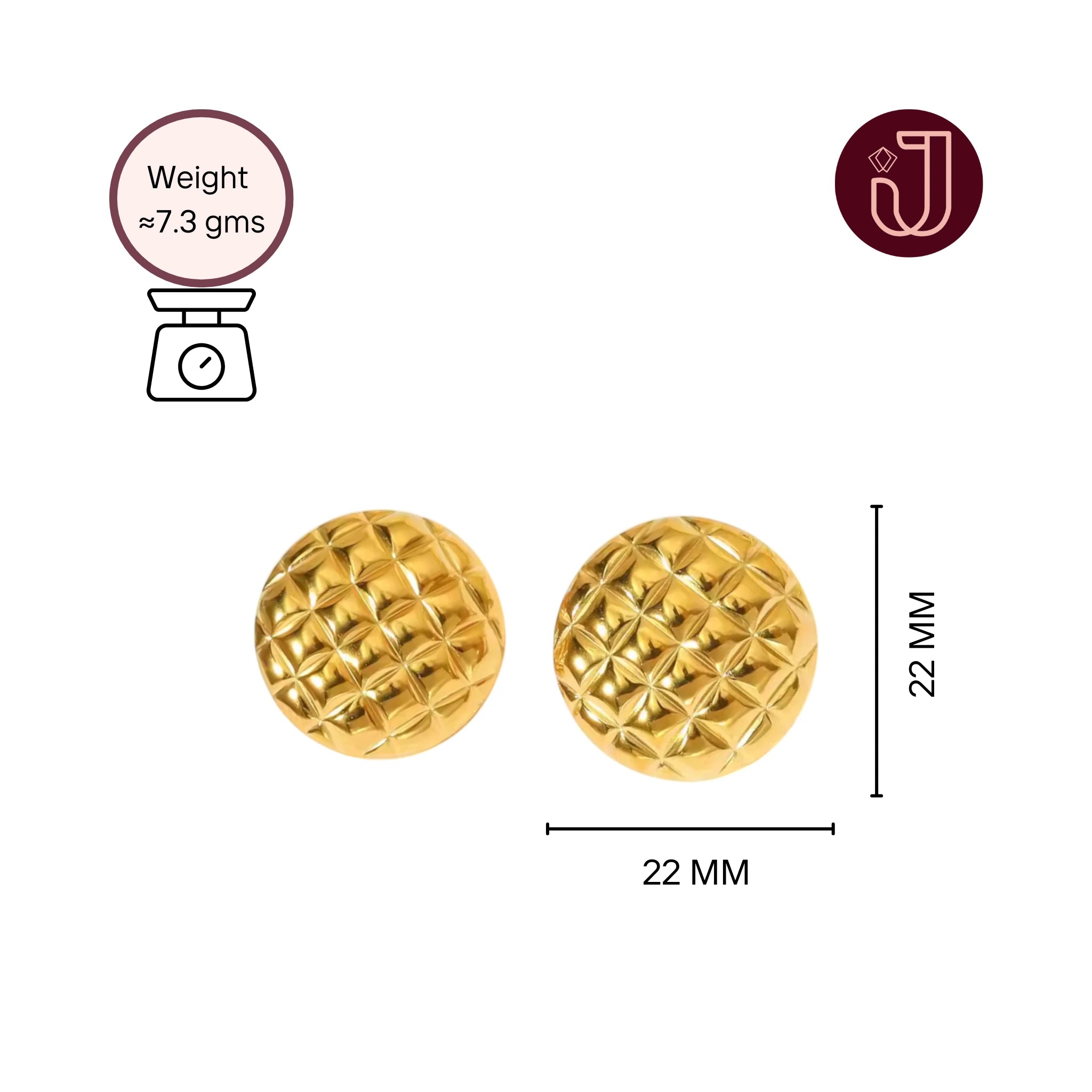 Textured Round Stud Earrings