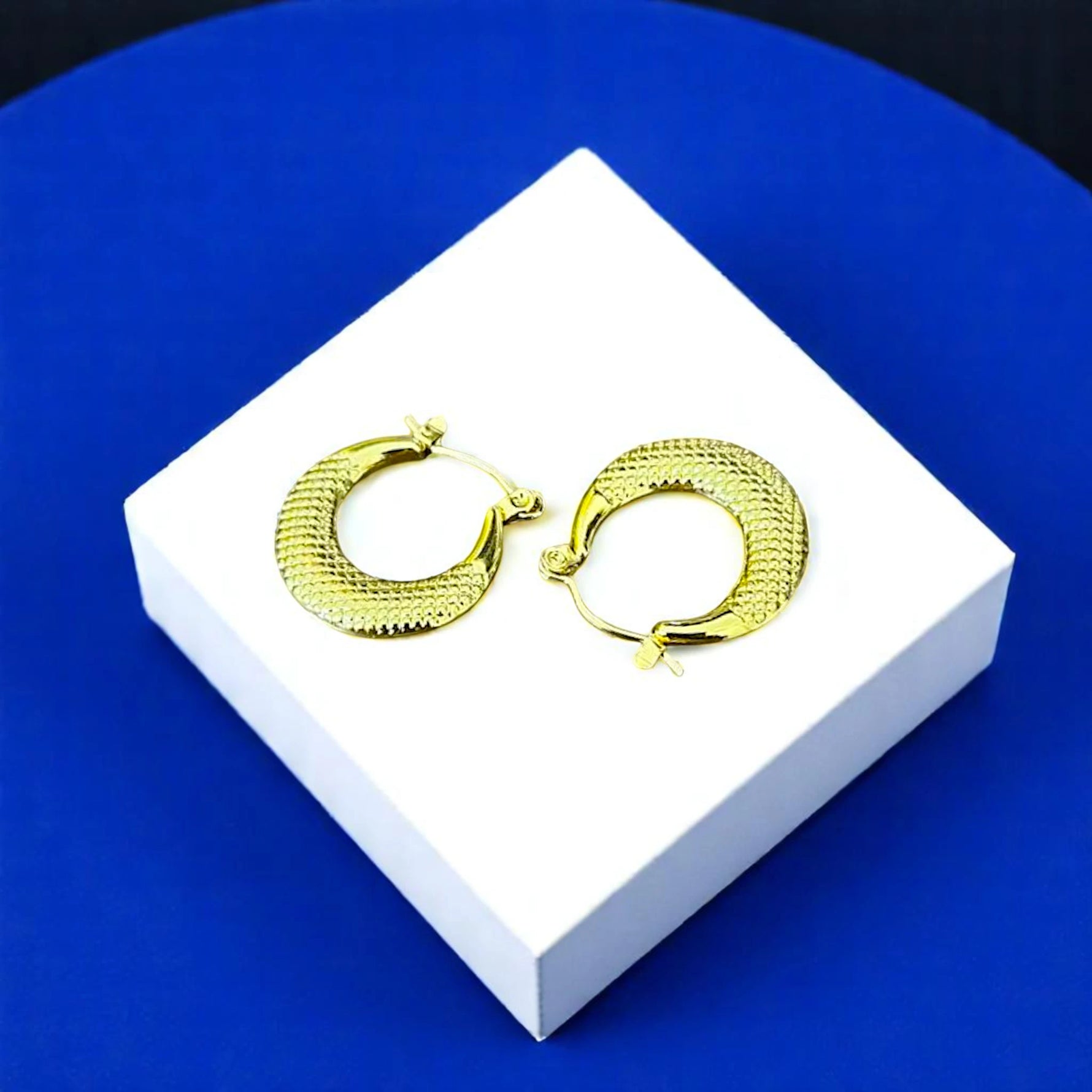 Textured Crescent Hoop Earrings