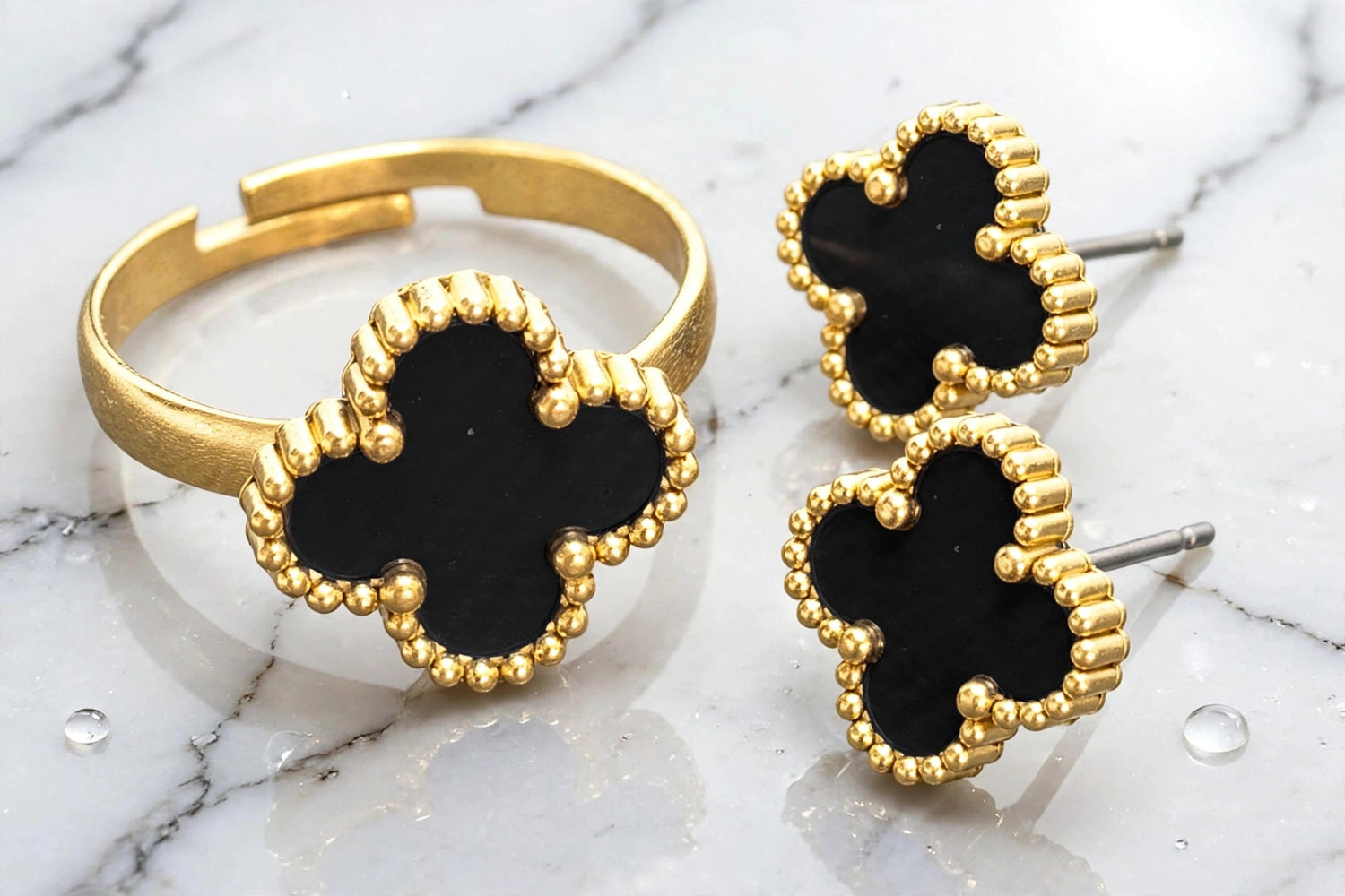 Timeless Allure | Black Clover Jewelry Set