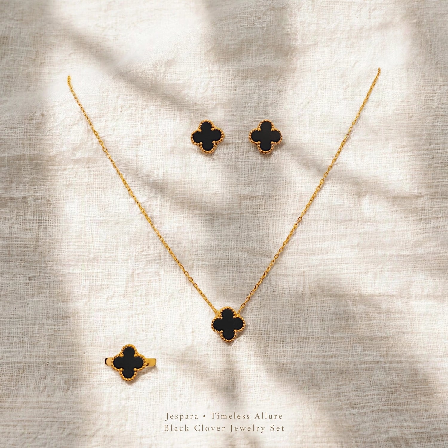 Timeless Allure | Black Clover Jewelry Set