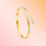 Bracelet on a color gradient of peach tones background.