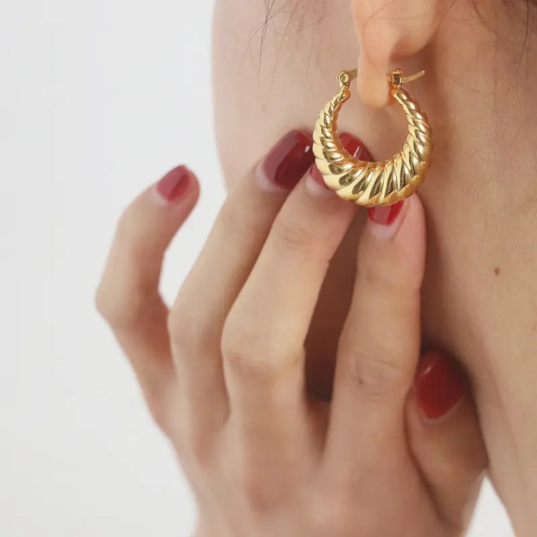 Twisted Round Hoop Earrings