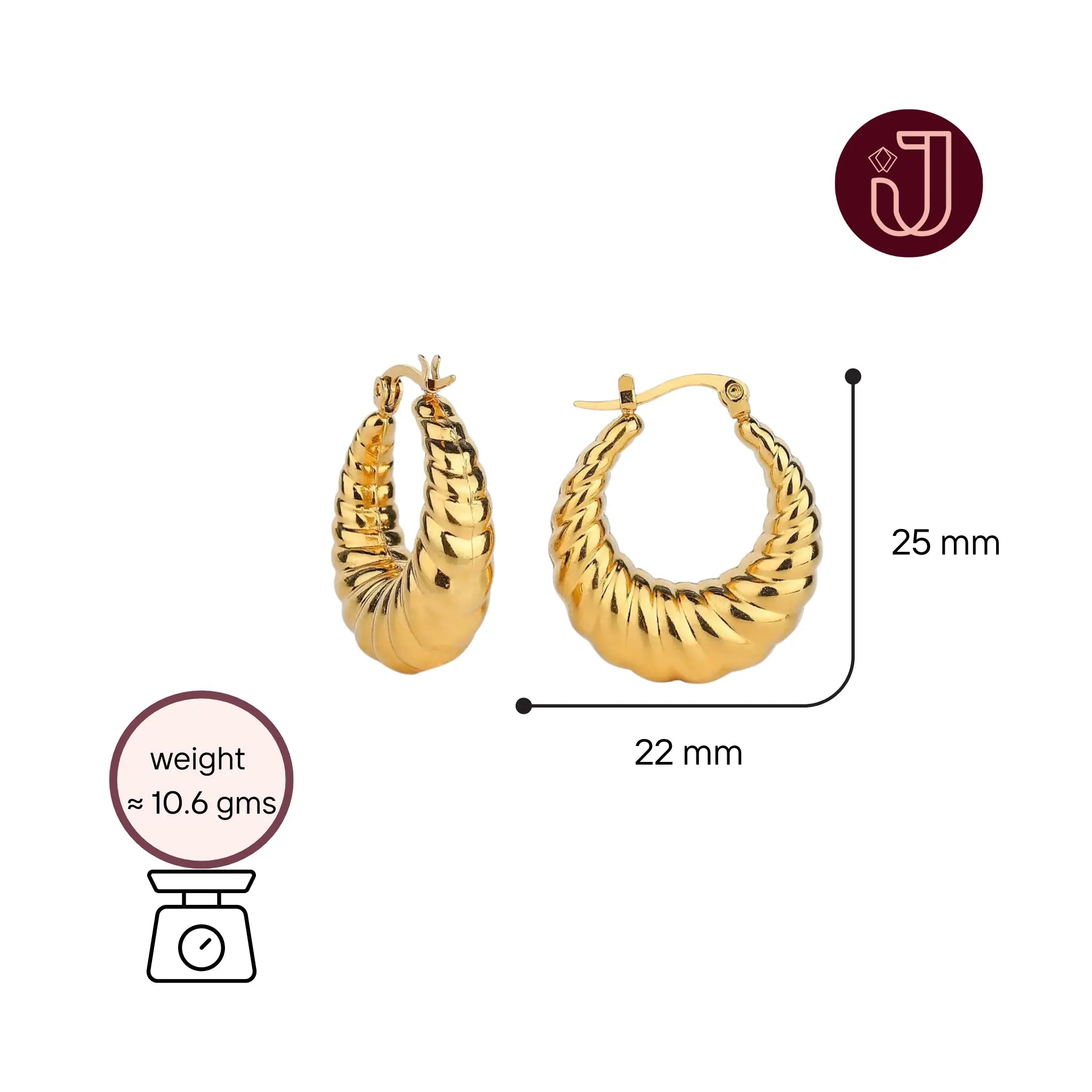 Twisted Round Hoop Earrings