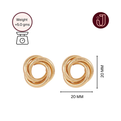 Twisted Stripe Stud Earrings with dimensions and weight details.