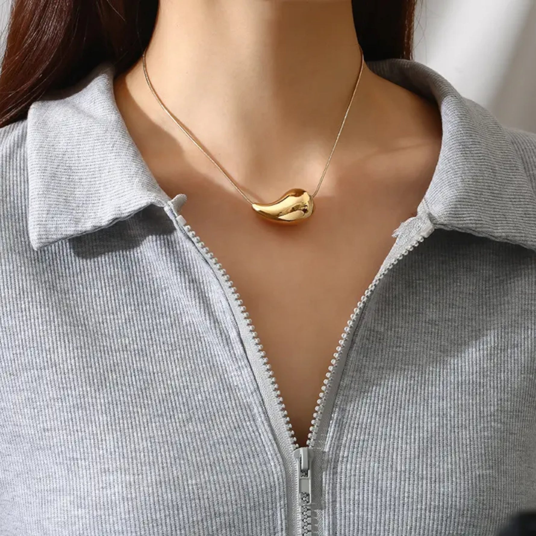 Water Droplet Pendant Necklace