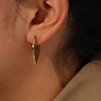 Wave-Patterned Hoop Earrings