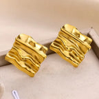 Wavy Square Stud Earrings