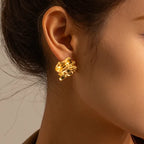 Wavy Square Stud Earrings