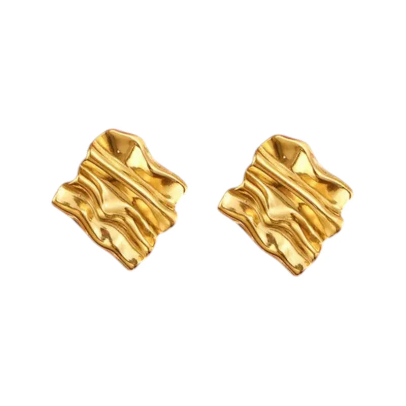 Wavy Square Stud Earrings
