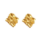 Wavy Square Stud Earrings