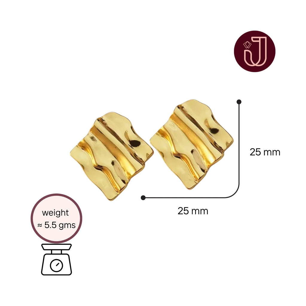 Wavy Square Stud Earrings