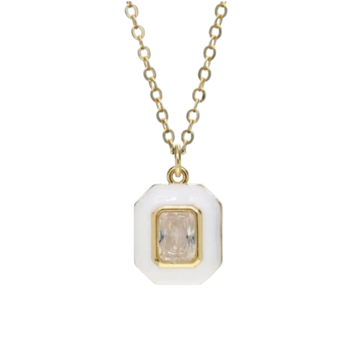 White O Stone Necklace