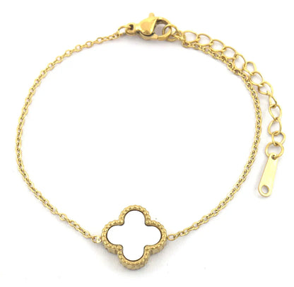 White Clover Loose Bracelet Gold