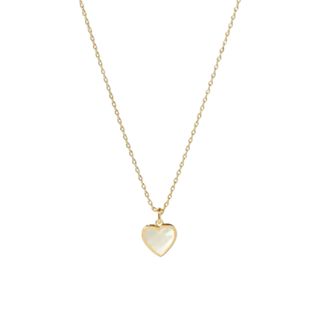 White Pearl Heart Necklace