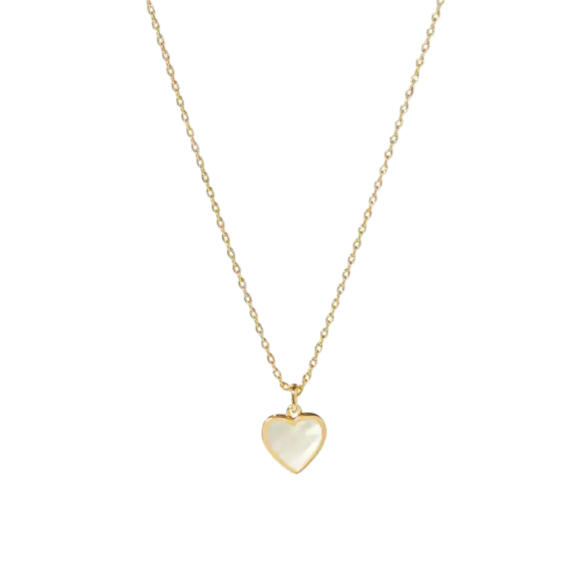 White Pearl Heart Necklace