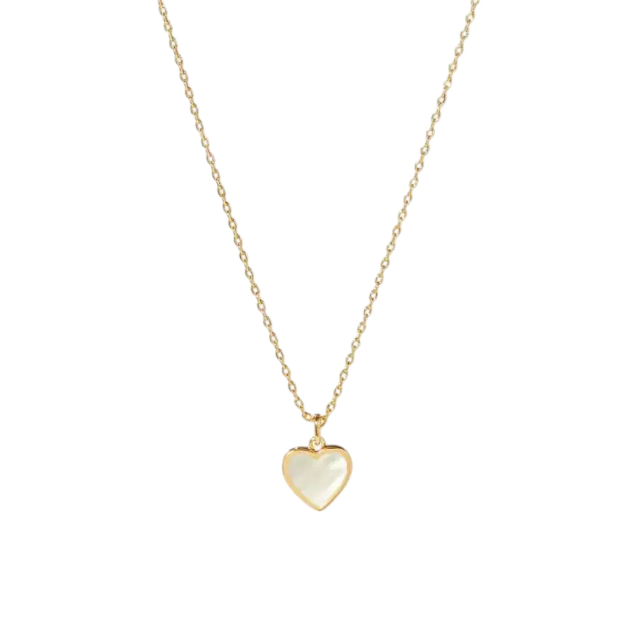 White Pearl Heart Necklace
