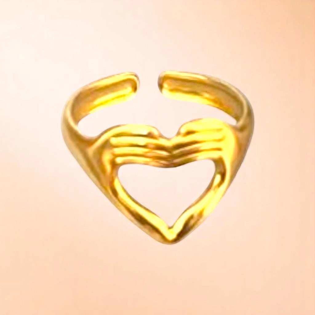 Wrinkle Heart Gold Ring