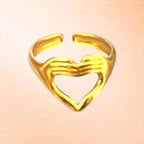 Wrinkle Heart Gold Ring