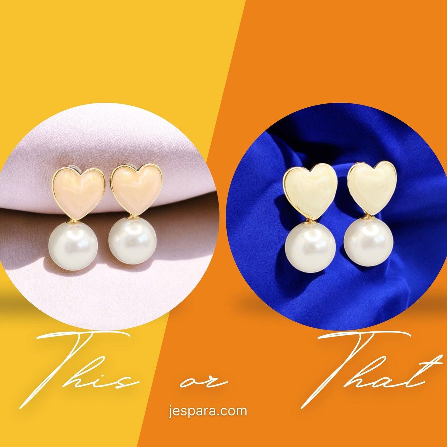 Bundle Offer - Pack of 2 Heart and Pearl Drop Earrings - JESPARA