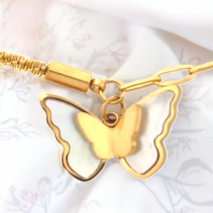 Butterfly Charm Gold Loose Bracelet - JESPARA