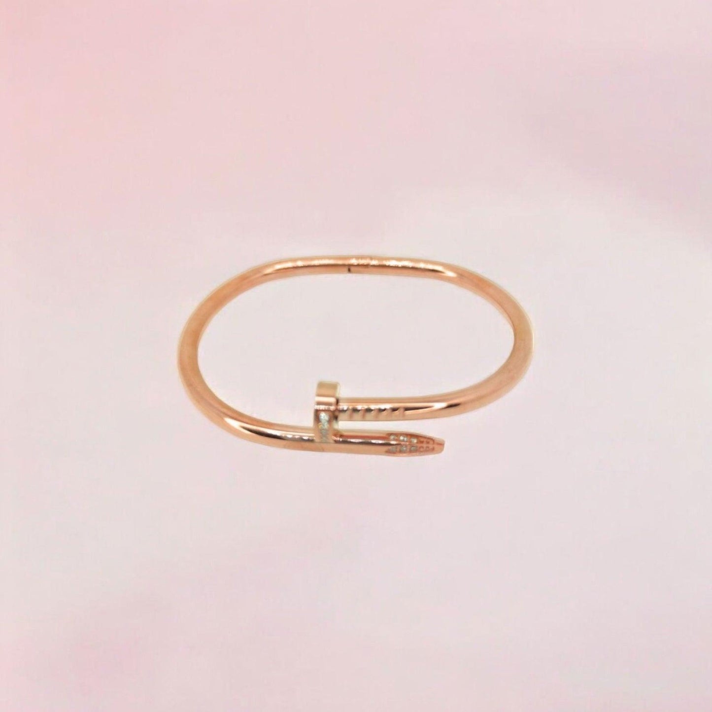 Cartier Sparkling Crystals Nail Bracelet Rose Gold - JESPARA