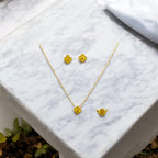 Gold Clover Jewelry Set
