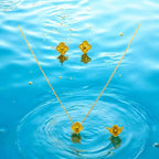 Gold Clover Jewelry Set