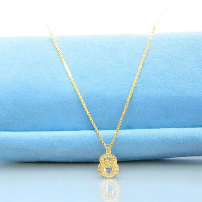 Gold Double Circle Pendant Necklace with Crystals - JESPARA