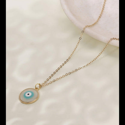 Gold Necklace with Evil Eye Pendant - JESPARA