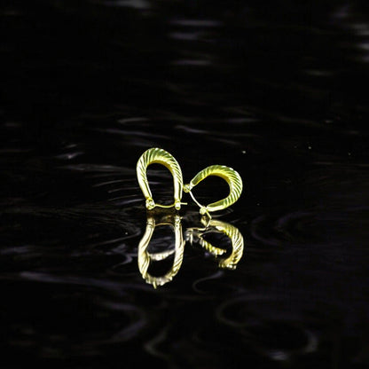 Gold Twisted U Hoop Earrings - JESPARA