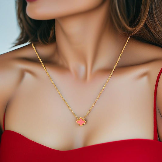 Pink Clover Jewelry Set