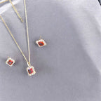 Red Gemstone Jewelry Set