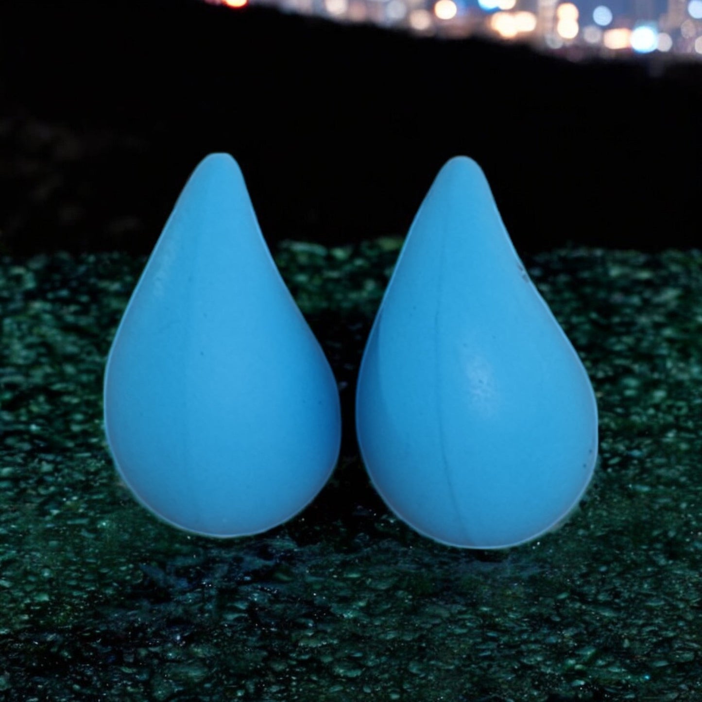 Sky Blue Matte Teardrop Earrings - JESPARA