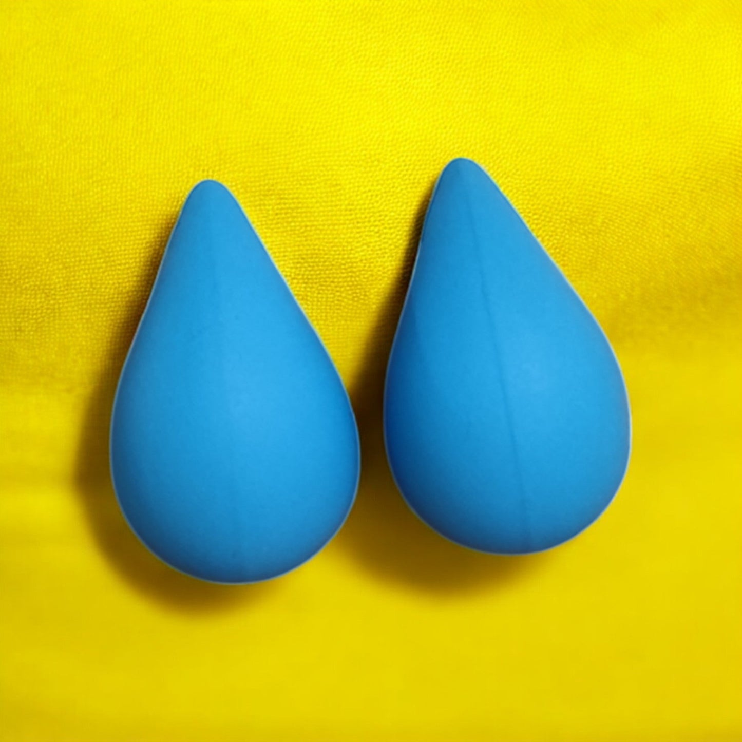 Sky Blue Matte Teardrop Earrings - JESPARA