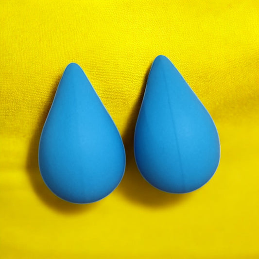 Sky Blue Matte Teardrop Earrings - JESPARA