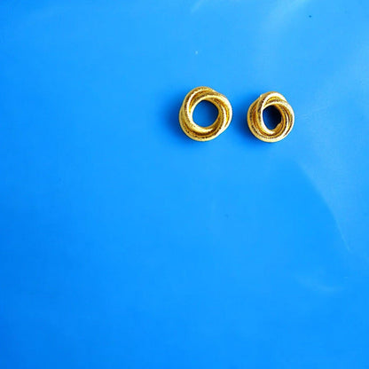 Twisted Gold - Tone Circular Stud Earrings - JESPARA